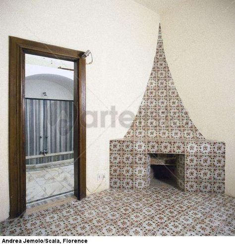 Curzio Malaparte's holidays home. Room with fireplace. 1938-40 prints  Adalberto  Libera - Artelista.com - en