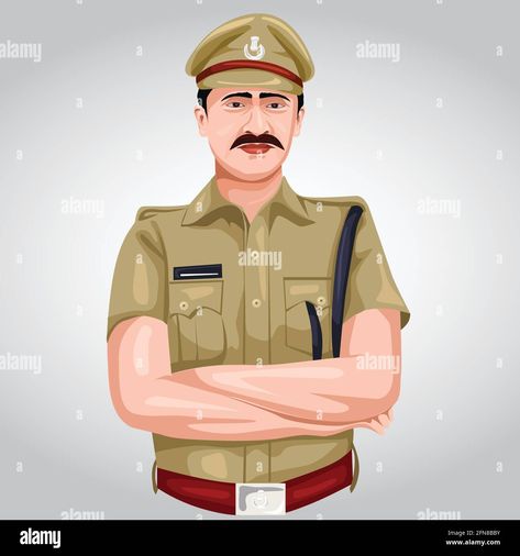 Download this stock vector: indian police officer front view vector illustration design - 2FN8BBY from Alamy's library of millions of high resolution stock photos, illustrations and vectors. Community Helpers Images, Jeep Illustration, Indian Police, Independence Day Drawing, Community Helper, Kid Friendly Travel Destinations, Kid Friendly Trips, Animated Images, Vector Illustration Design