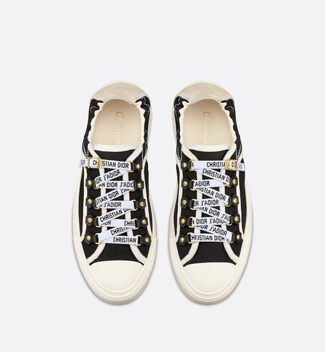 Walk'n'Dior Sneaker Black Canvas and White Suede Calfskin | DIOR Dior Star, Dior Sneakers, Icon Shoes, Ballerina Pumps, Dior Book Tote, Christian Dior Fashion, Star Shoes, Backpack Tote Bag, Boot Pumps