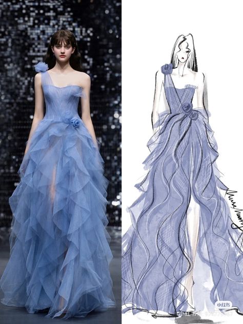 Fashion Dream Job, Haute Couture Gowns, Dress Illustration, Gaun Fashion, Fashion Design Patterns, Fashion Sketches Dresses, Prom Dresses Two Piece, Sketches Dresses, Elegant Prom Dresses