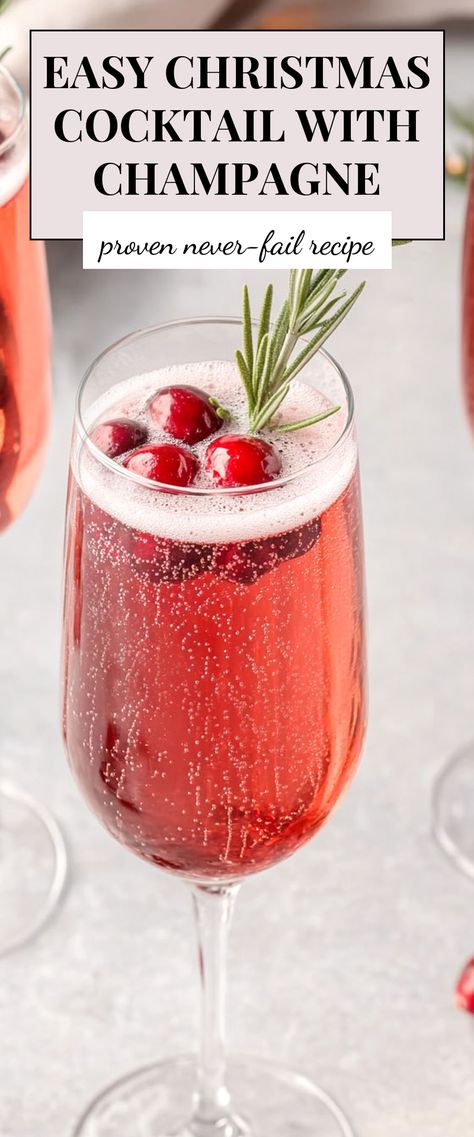 Image for Christmas Cocktail With Champagne Champagne Christmas Cocktail, Cocktail With Champagne, Drinks With Pineapple Juice, Best Christmas Cocktails, Christmas Cocktails Easy, Christmas Luncheon, Christmas Baking Cookies, Christmas Cocktail Party, Cranberry Juice Cocktail