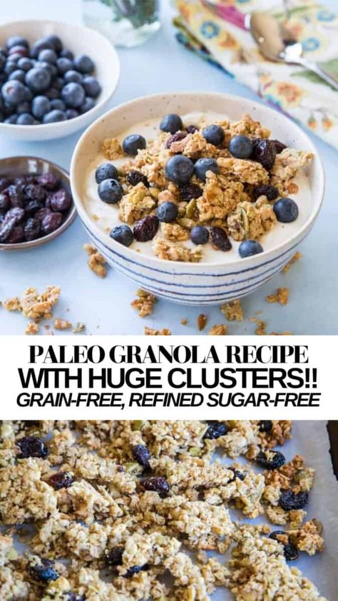 Paleo Granola Recipe, Gluten Free Dairy Free Breakfast, Simple Paleo, Paleo Granola, Granola Clusters, Healthy Granola, Dairy Free Breakfasts, Simple Meals, Grain Free Granola