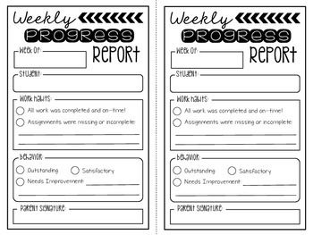 Weekly Progress Report {FREEBIE} Weekly Behavior Report, Daily Behavior Report, Kindergarten Report Cards, Behavior Report, Take Home Folders, Weekly Report, Progress Report Template, Report Card Template, Classroom Tools