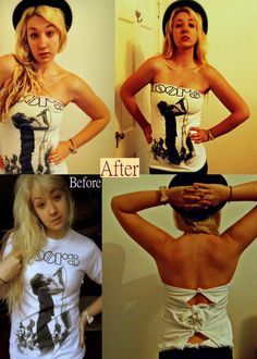 Old t-shirt Cut A Tshirt, Diy Tube Top, Tee Shirts Diy, Redo Clothes, Shirt Makeover, Shirt Diy, Spend Money, Silly Faces, Gossip News