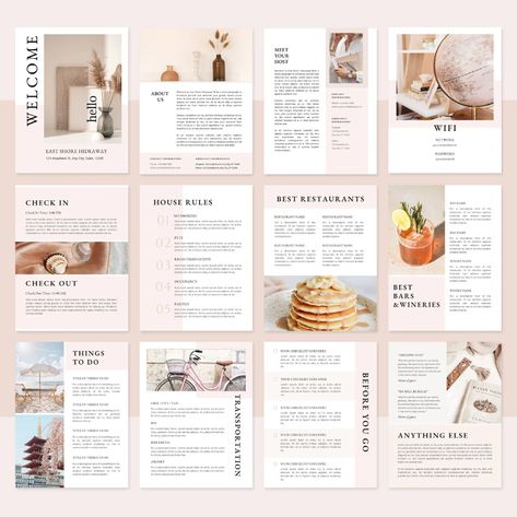 Airbnb Checklist, Airbnb House Rules, Airbnb Website, Airbnb Welcome Book Template, Welcome Basket, Welcome Baskets, Airbnb Welcome Book, Airbnb House, Workbook Design