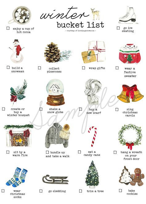 It’s time to grab your coats and scarves to start tackling this Winter Bucket List. Before we know, Christmas will be here. ’Tis the Season! Print yours at livelaughrowe.com Bucket List Printable, Freetime Activities, Glume Harry Potter, Herbst Bucket List, Christmas Bucket List, Christmas Bucket, Winter Bucket List, Winter Bouquet, Christmas Snow Globes