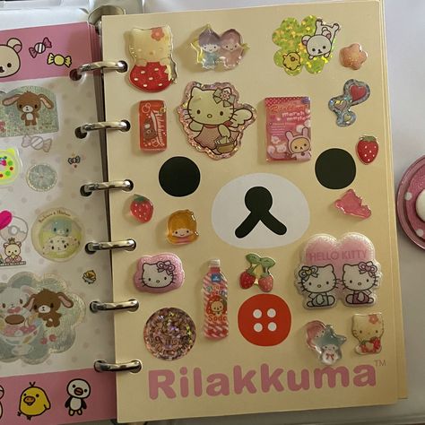 https://flic.kr/p/2kyJmvt | my sticker collection | pages from my stickerbooks Decorated Sketchbook Cover, Favorites Journal, Alice Core, Kawaii Scrapbook, Sticker Collection Book, Senior Year Scrapbook, Nice Stickers, Year Scrapbook, Journals Ideas