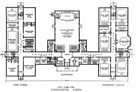 School Building Plans, Elementary School Architecture, School Floor Plan, High School Plan, School Floor, School Building Design, Plan Floor, Concept Model, House Plans Mansion