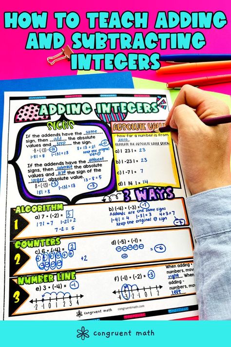 Adding and Subtracting Integers with Visuals and Number Lines Lesson Plan 7th Grade Math Add And Subtract Integers, Line Lesson, Math Integers, Adding Integers, Adding And Subtracting Integers, Integers Worksheet, Subtracting Integers, Maze Worksheet, Number Lines