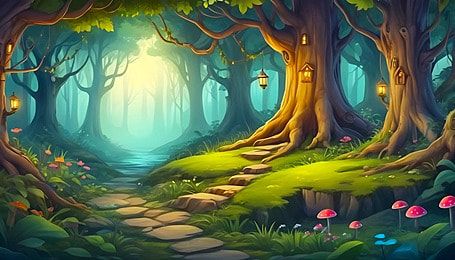 Cartoon Jungle Background, Magical Forest Background, Enchanted Forest Background, Cartoon Jungle, Jungle Background, Forest Cartoon, Background Cartoon, Logo Cloud, Father Images