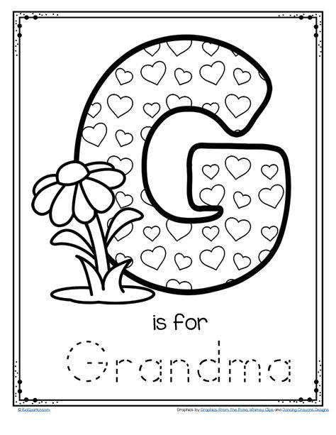 *** FREE ***   G is for Grandma trace and color printable #preschool #kindergarten #mothersdayactivity #freeprintable Games For Preschool, Grandma Crafts, Birthday Grandma, Grandparents Day Crafts, Mother's Day Theme, Happy Birthday Grandma, Theme Activities, Mothers Day Crafts For Kids, Mothers Day Gifts From Daughter