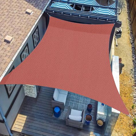 Sun Shade Sail, 10'x13' Red Rectangle Canopy Shades for Outdoor Patio Pergola Cover Sunshade Sails UV Blocking Canovas Covers Outdoor Patio Pergola, Greenhouse Shelves, Pergola Cover, Solar Powered Fan, Laboratory Furniture, Sun Sails, Sail Canopy, Sail Canopies, Outdoor Patio Garden