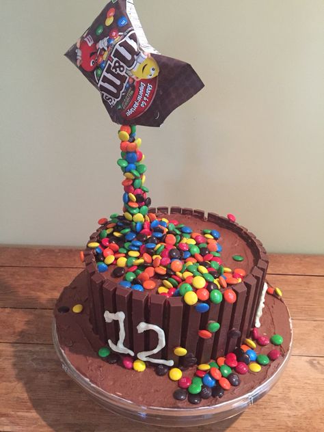 Cake made for my 12 year old.  A lot of fun to make but patience required Cakes For Teenagers, Gravity Cakes, 12th Birthday Party Ideas, Beach Birthday Cake, Zodiac Clothes, Anti Gravity Cake, 12th Birthday Cake, Gravity Defying Cake, Gravity Cake