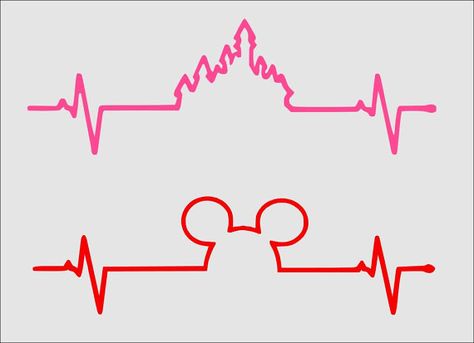 Cute Vinyl Decal from WallScripted $8 Disney Heartbeat Tattoo, Bar Tattoo, Heartbeat Tattoo, Pisces Tattoos, Painted Sneakers, Cinderella Castle, Disney Tattoos, Disney World Trip, Mickey Ears