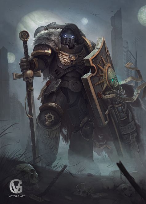 ArtStation - Brother Avitrius , Victor G. Art Space Marine Art, Grey Knights, Warhammer 40k Art, Space Wolves, Warhammer 30k, Warhammer Art, Warhammer 40k Artwork, Warhammer 40k Miniatures, Oil Canvas