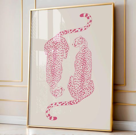 Pink Cheetah Wall Print, Trendy Pink Funky Wall Art, Cheetah Poster, Apartment Decor, Preppy Room Decor, College Dorm Decor, Leopard Poster Add a pop of personality with this cheetah wall art! Perfect for those who love funky, trendy, and girly decor, this light pink poster fits right into any room, college dorm, or apartment. Whether you're going for maximalist vibes or just want to add a bold aesthetic touch, this leopard poster is ready to bring some fierce energy to your space! Key Features Leopard Print House Decor, Pink Leopard Print Bedroom, Pink And Cheetah Bedroom, Cheetah Print Room Decor, Cheetah Print Bedroom Ideas, Cute Room Wall Decor, Light Pink Posters, Funky Art Aesthetic, Pink Feminine Aesthetic