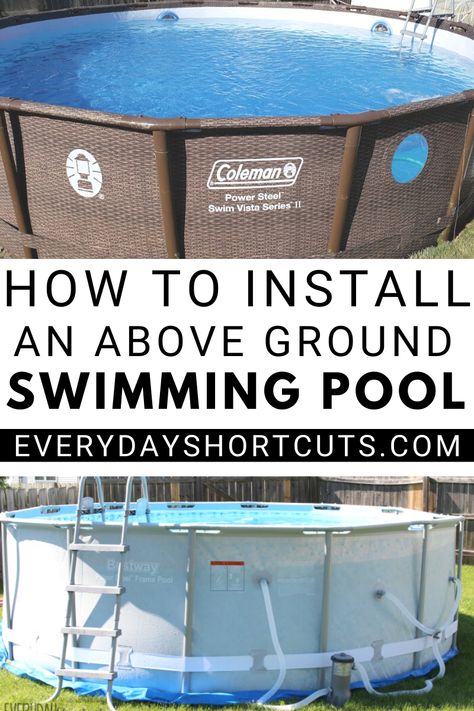 Learn How to Set Up a Bestway Power Steel Frame Above Ground Pool in your backyard in just a few hours. Inground Pool Landscaping Ideas, Diy Above Ground Pool Landscaping, Installing Above Ground Pool, Coleman Pool, Pool Deck Decor, Small Above Ground Pool, Above Ground Pool Steps, Diy Above Ground Pool, Inground Pool Landscaping