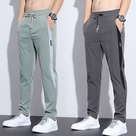 Sports Trousers Men, Gray Solid Color, Sports Track Pants, Track Pants Outfit, Men Sweatpants, Mens Joggers Sweatpants, Sports Wear Fashion, Track Pants Mens, Men Sport Pants