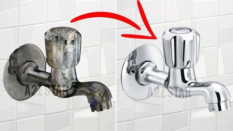 How To Clean And Restore Your Bathroom Taps Cleaning Bathroom Tiles, Tap Cleaner, Deep Clean Bathroom, Clean Bathroom, Hard Water Stain Remover, Routine Tips, Kitchen Cleaner, Bathroom Cleaning Hacks, Hard Water Stains