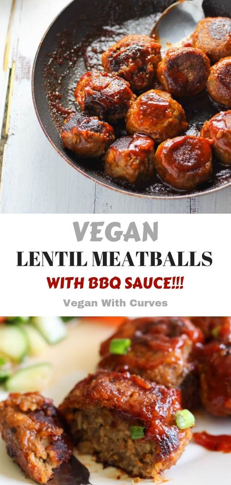 Meatballs Healthy, Lentil Meatballs, Vegan Meatballs, Vegetarian Meal Prep, Vegan Bbq, Vegan Meal Prep, Lentil Recipes, S'mores, Vegetarian Recipes Easy