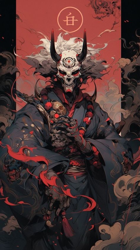 Japanese Art Wallpaper Desktop, Manga Wallpaper Aesthetic, Anime Wallpaper For Iphone, Skull Samurai, Wallpaper Aesthetic Anime, Aesthetic Anime Wallpaper, Japanese Art Samurai, Horror Anime, Samurai Wallpaper