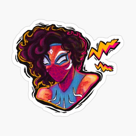 I am obsessed with every spider verse movie!! I made this to be a homemade pin for my friends but decided to post it to redbubble as well!! Spider Verse Stickers, Spiderverse Stickers, Fan Art Dc, Marvel Stickers, Pavitr Prabhakar, Spiderman Stickers, Binder Journal, Weird Stickers, Computer Stickers