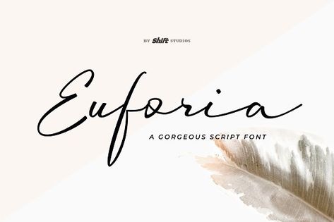 Euforia Typeface by Shift Studios on @creativemarket Creative Typeface, Font Sets, Awesome Fonts, Branding Feminine, Fonts Calligraphy, Script Design, Brush Design, Fonts Typography, Calligraphy Lettering