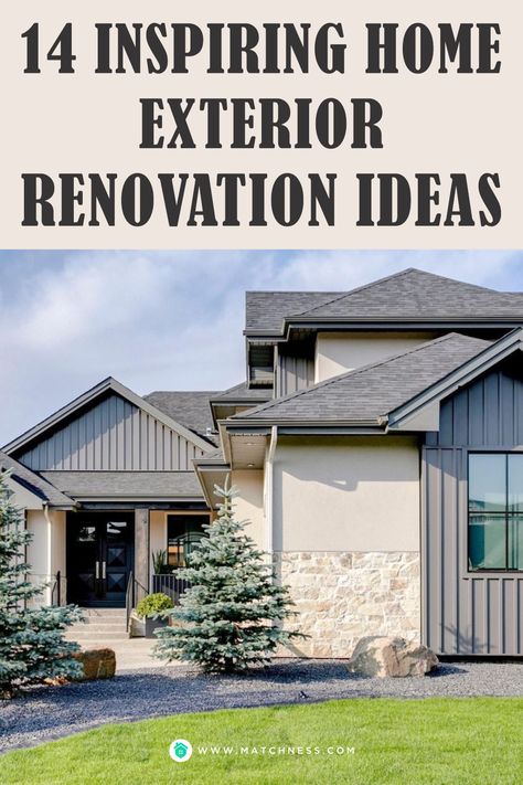 Home exterior renovation can bring a new look to your home. It is very useful if you have a plan to sell your home or just upgrade the exterior appearance of your home. However, before renovating your home’s exterior, there are a number of things you can consider. #exteriordesign #exteriorrenovation #homerenovation #homeexteriorrenovation 2 Story House Exterior Renovation, Exterior House Redesign, Updated Exterior Before And After, Exterior Makeover Before And After, Exterior Before And After, Before And After Exterior Home Makeover, Before And After House Exterior, Simple Modern Exterior House Design, Exterior House Updates