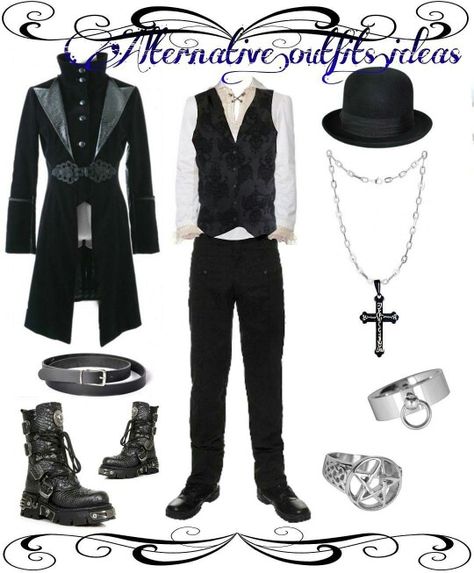 Dapper! Witch Outfit Men, Tim Burton Fashion, Alt Mens Fashion, Goth Attire, Goth Valentines, Dapper Outfit, Outfit Polyvore, Goth Clothing, Witch Fashion