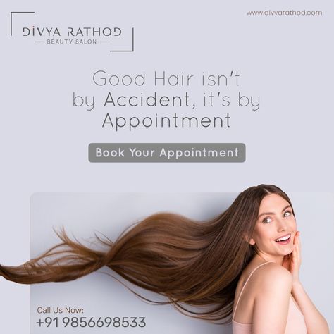 Come and Book your appointment to Divya Rathod Beauty Salon Hair Poster Design Ideas, Salon Advertising Ideas Social Media, Beauty Salon Creative Ads, Salon Creative Post, Book Your Appointment Now, Hair Salon Ads, Salon Creative Ads, Hair Salon Poster, Hair Poster Design