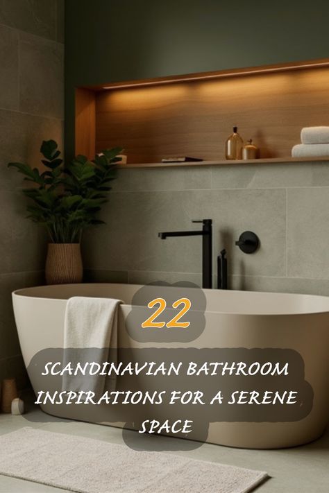 I've curated 22 stunning Scandinavian bathroom inspirations to create a serene space. From earthy tones to minimalist designs, each element invites relaxation and elegance. Let these ideas transform your bathroom into a peaceful retreat! Nordic Bathroom Decor, Scandi Style Bathroom, Scandinavian Powder Room, Nordic Bathroom Scandinavian Style, Swedish Bathroom, Bathroom Scandinavian Style, Scandinavian Bathroom Design Ideas, Modern Organic Bathroom, Bathroom Scandinavian