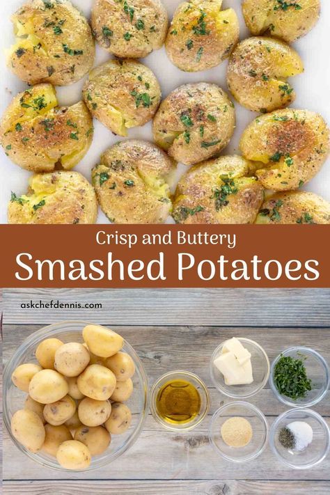 Easy Dinner Side Dishes, Dinner Side Dish Recipes, Delicious Potatoes, Smashed Potatoes Recipe, Easy Recipies, Seasoned Butter, Fall Fun Food, Potato Bites, Dinner Side Dishes