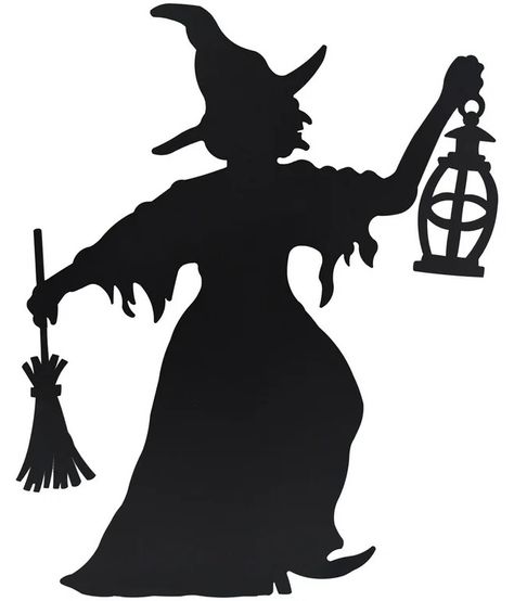 Witches Yard Decorations, Scary Shadow, Farm Halloween, Indoor Halloween Decor, Lantern Silhouette, Haunted Tree, Halloween Silhouette, Witch Silhouette, Iron Lanterns