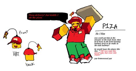 Regretavator Oc, Regretevator Oc, Roblox Pizza, Regretevator Fanart, Roblox Oc, Art Analysis, Roblox Art, Brush Drawing, Pizza Place