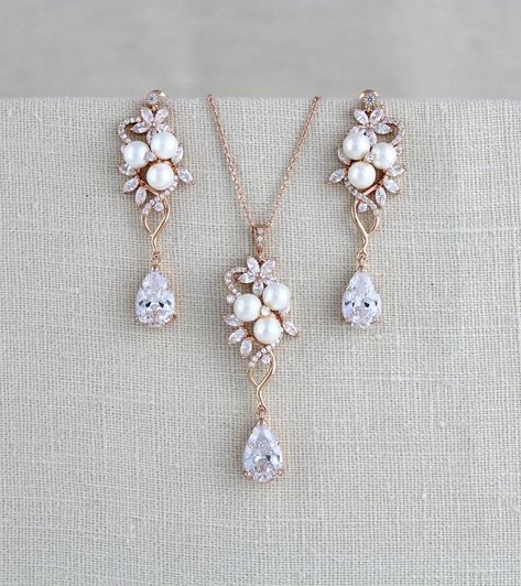 Rose gold bridal jewelry