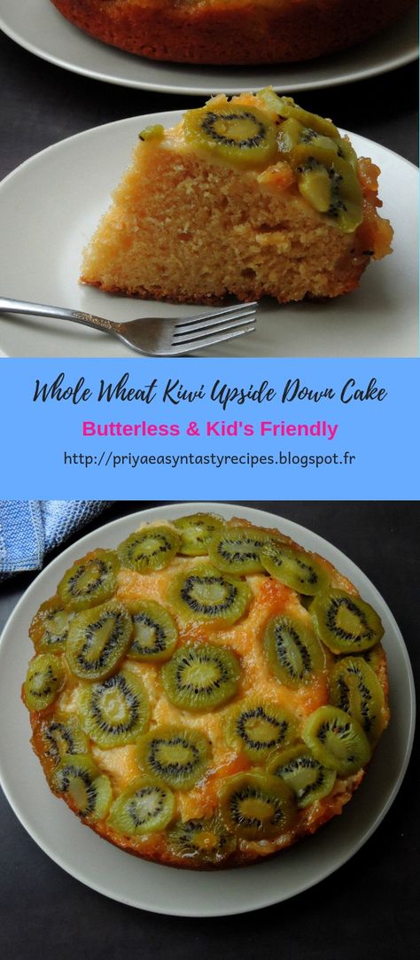 Kiwi Cake Recipe, Kiwi Dessert Recipes, Kiwi Recipes Dessert, Kiwi Dessert, Kiwi Cake, Elegant Desserts, Fruit Dishes, Bread Cake, Upside Down Cake