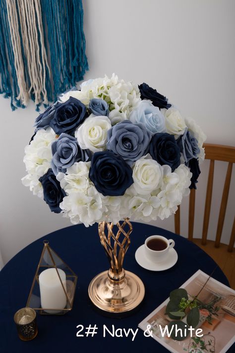 1pcs Customized Navy Blue Flower Ball Dusty Rose Centerpieces White Silk Flowers Ball Centerpiece for Party Wedding Birthday Shop Half Ball  *Name : Wedding/Party/Birthday Flowers Ball  *Color & Size : 35CM/13.8inch                              45CM/17.7inch                              50CM/19.6inch  We have over 30kinds of flowers to choice ,so pls kindly let me know what color theme of your day and we would love to make a customized order for you ! As you can see the colorsfrom the listing : Navy Blue Silver And White Wedding Centerpieces, Dark Blue Centerpieces Quince, Navy Blue Wedding Flowers Centerpieces, Navy Blue Floral Centerpieces, Quince Centerpieces Blue, Navy Blue Floral Arrangements, Navy Blue Flower Arrangements, Blue And White Centerpieces For Party, Dark Blue Centerpieces