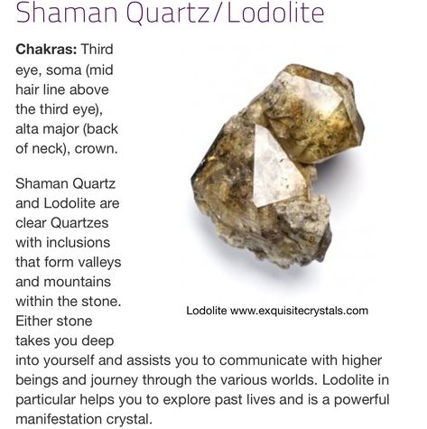 Shaman Quartz/ Lodolite Lodalite Quartz Meaning, Garden Quartz Meaning, Lodolite Meaning, Shaman Stones, Shamanic Healing, Diy Home Decor Ideas, Crystals Healing Properties, Spiritual Crystals, Gemstone Meanings