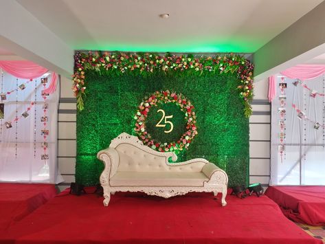 25 Anniversary Stage Decoration, 25th Wedding Anniversary Decorations Indian, 25th Wedding Anniversary Backdrop, 25 Th Anniversary Decoration Ideas Indian, 25th Anniversary Decorations Indian, June Decorations, Mandapam Decoration, 25th Wedding Anniversary Decorations, 25th Anniversary Decorations