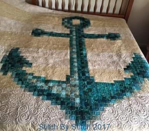 Summer Quilting - Stitch By Stitch Custom Quilting Anchor Quilt, Ocean Waves Quilt, Arrow Quilt, I Am Busy, Nautical Quilt, Custom Quilting, Nautical Pattern, Navy Quilt, Quilt Sewing Patterns