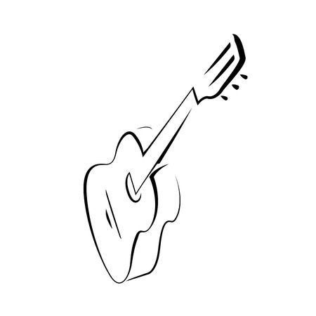 Sketch Figures, Cute Flower Drawing, Guitar Images, Guitar Vector, Guitar Drawing, Pawprint Tattoo, Hammered Dulcimer, Full Leg Tattoos, Guitar Tattoo