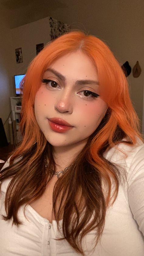 Orange To Brown Hair, Orange And Brown Hair, Orange And Black Hair, Haircut References, Hair Color Orange, Hair Idea, Edgy Hair, Hair Coloring, Copper Hair