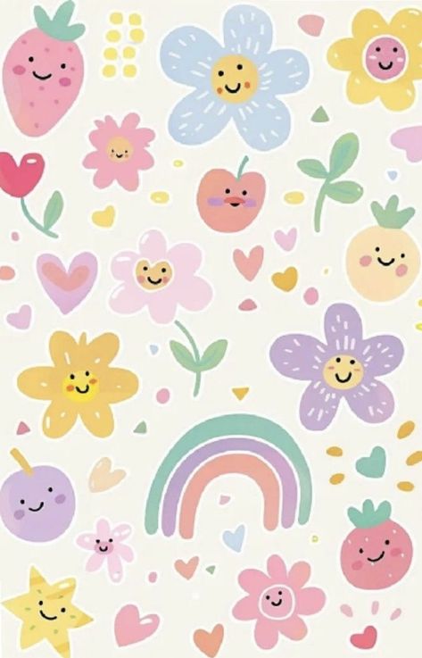 Toddler Wallpaper, Fun Chalk Art, Stella Kids, Rainbow Illustration, Envelope Wedding, Smile Wallpaper, Kids Doodles, Kids Background, Ipad Kids