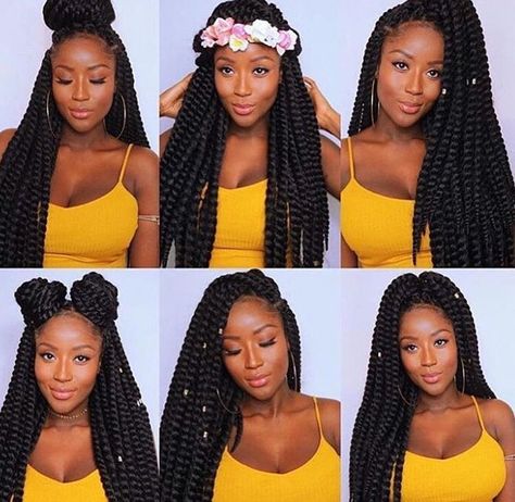 Jumbo twist Crochet Twist Hairstyles, Twisted Hair, Crochet Twist, Long Box Braids, Afrikaanse Mode, Pelo Afro, Box Braids Styling, Crochet Braids Hairstyles, Girls Braids