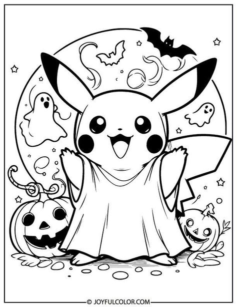 Unleash your creativity with our collection of 20 Pikachu coloring pages! Download these adorable, free printable PDFs and start coloring today! Gambar Halloween, Pikachu Coloring, Pikachu Halloween, Pikachu Coloring Page, Fargelegging For Barn, Free Halloween Coloring Pages, Halloween Coloring Sheets, Pokemon Halloween, Halloween Printables Free