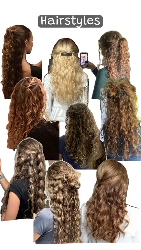 Curly hairstyles that fit the Stockholm aesthetic. Curly Hair Professional Hairstyles, Easy Hairstyles For School Curly Hair, Christmas Curly Hairstyles, Stockholm Hairstyle, Curly Hair Styles For School, School Hairstyles Ideas, Stockholm Hair, December Hairstyles, High School Hairstyles