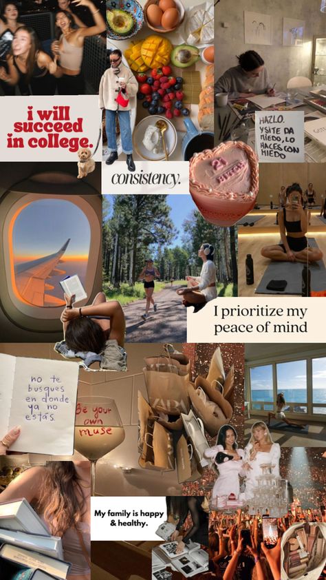 vision board 2024 College Goals, Goal Examples, Vision Board Examples, Vision Board Goals, Balance Art, Creating A Vision Board, Stay Inspired, Motivation Wall, How To Manifest