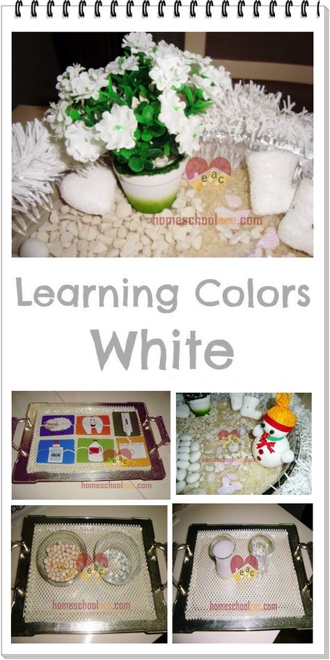 Our color is white…  We must use sensory box, mustn’t we ? We designed our white sensory bin in this way, you can form it as you wish. White Sensory Bin, Color Activities For Kids, Color Activities For Toddlers, Teach Colors, Preschool Color Activities, Montessori Color, Snow Theme, Homeschool Crafts, Sensory Boxes