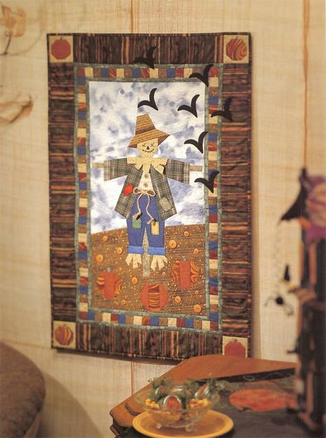 Cute Fall Quilt..... Houses Quilt, Halloween Quilt Patterns, Fall Sewing Projects, Fall Quilt Patterns, Quilt Panels, Fall Quilt, Halloween Quilt, Primitive Quilts, Quilted Wall Hanging