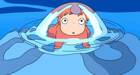 Ponyo Ponyo Gif, Gif Studio, Multifandom Anime, Art Media, Anime Gifs, Banner Gif, Studio Ghibli Art, Lemon Cream, Ghibli Art